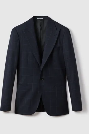 Reiss Klink Wool Check Enkeltradet Slim Fit Blazer50