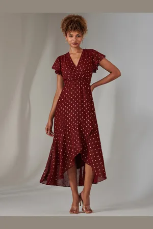 Jolie Moi Metallisk Prikker Textured Chiffon Maxikjole40