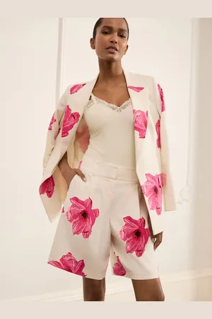 Next Floral Tailored Shorts with Linen36