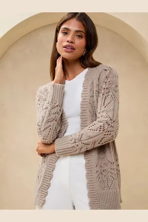 Lipsy London Knitted Pretty Stitch Long Cardigan36