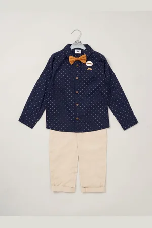 Little Gent Bow Tie Mock 100% Cotton Shirt and Trousers with Braces Outfit Set18 måneder (86cm)
