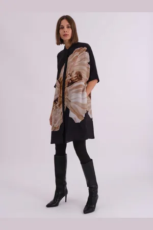 Religion Oversized Twist Tunic Dress with Large Leopard Leaf Print44