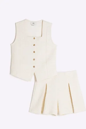 River Island Piger Cream vest med tekstureret 100% bomuld146152cm