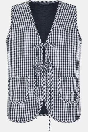Accessorize Gingham 100% Cotton Waistcoatsmall