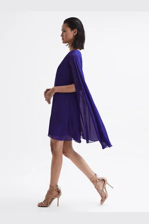 Reiss Fleur Sheer Cape Sleeve Mini Kjole36