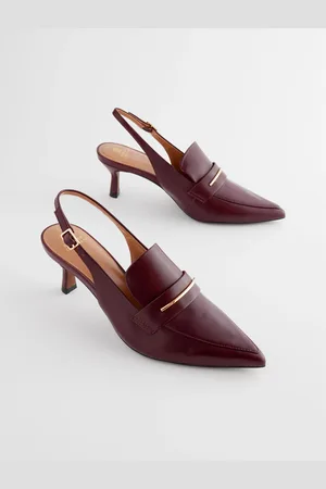 Next Forever Comfort Point Toe Heeled Loafers