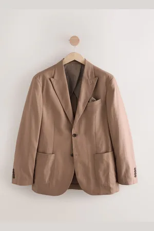 Next Regular Fit Cotton Blend Blazer With Linen and Lyocell56 Almindelig (UK 46 R)