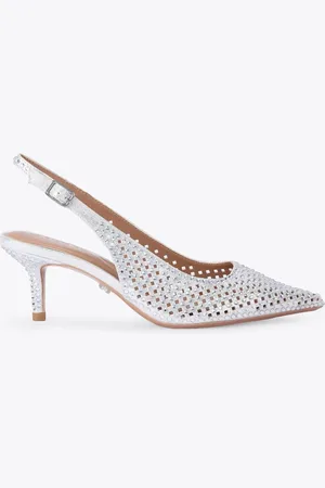Carvela Silver Lazer Sling Shoeseu37
