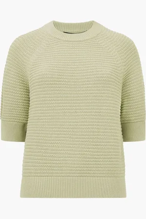 French Connection 100% Cotton Lily High Neck Short Sleeve Jumperxlarge