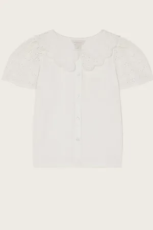 Monsoon Jersey Broderie Blouse166168cm