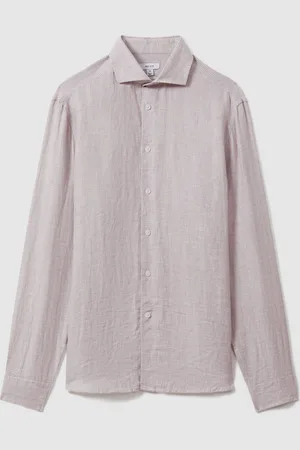 Reiss Ruban Linen Button Through ShirtL