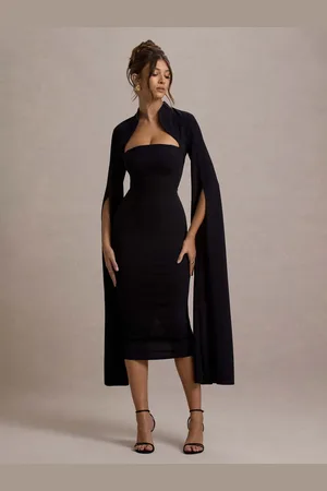 Club L Linden Bodycon Cape-Sleeve Midi Dress38