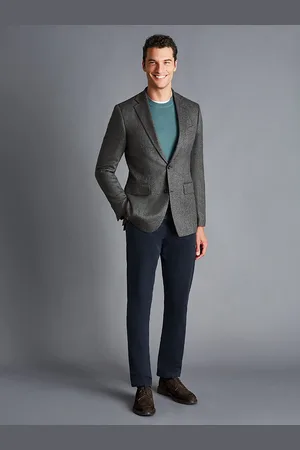 Charles Tyrwhitt Herringbone Wool Texture Classic Fit Jacket48 R