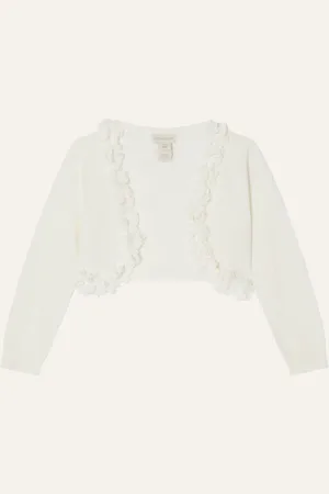 Monsoon 3D Floral 100% Cotton Trim Cardigan3 - 4 år (98 - 104cm)