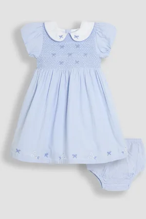 JoJo Maman Bébé Bud Floral Embroidered Smocked Party Dress116122cm