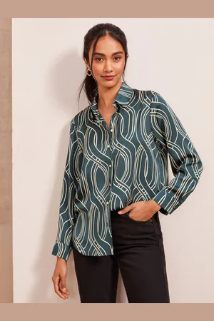 Friends Like These Satin Long Sleeve Button Through Shirt44