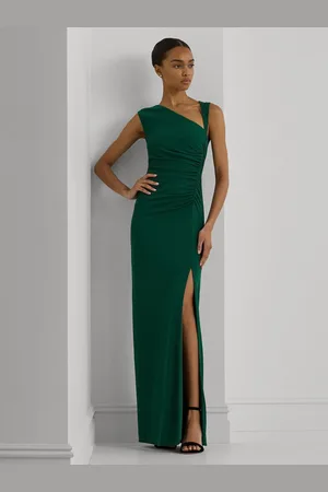 Ralph Lauren Ruched Sleeveless Stretch 100% Cotton Jersey Gown Dress44