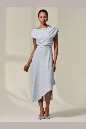 Jolie Moi Asymmetrisk Drape Midi Kjole44