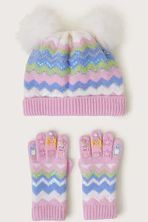 Monsoon Magical Winter Beanie Hat and Novelty Knit Gloves Set3 - 6 år (98 - 116cm)