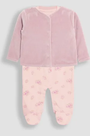 JoJo Maman Bébé 2-Piece Footed Sleepsuit & Velour Jacket Set50cm