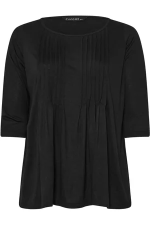 Evans Blå 3/4 Sleeve Pintuck Top46