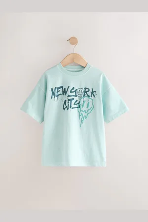 Next Relaxed Fit Washed Short Sleeve Graphic Print 100% Cotton T-Shirt (3-16yrs)110116cm