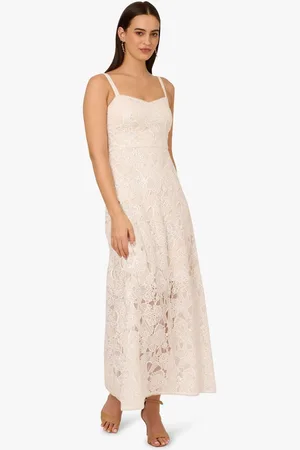 Adrianna Papell Sequin Lace White Ankle Dress46