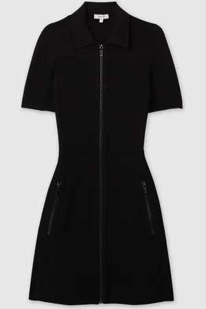 Reiss Nala Knitted Zip-Front Mini DressM
