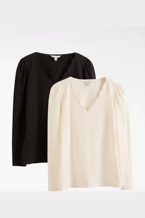 Love & Roses Scallop Neck Jersey Long Sleeve Top44