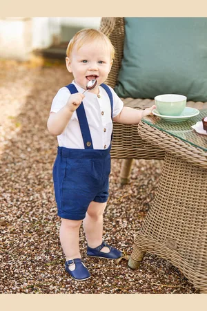 JoJo Maman Bébé 2-Pieces Baby Grandad Skjorter & Shorts Sæt6 - 12 måneder (68 - 80cm)