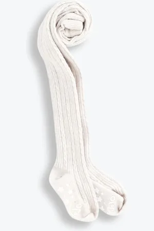 JoJo Maman Bébé Cotton Rich kabelstrikkede strømpebukser6 - 7 år (116 - 122cm)