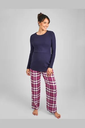 JoJo Maman Bébé Check Maternity And Nursing Pyjamas SetS