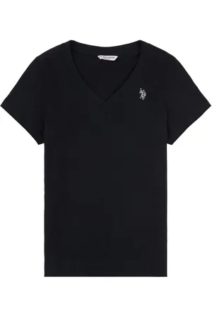 U.S. Polo Assn. U. S. Polo Assn. Normal pasform Dame V-hals 100% Bomuld T-shirtX-Large