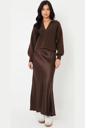 Threadbare Maxi Satin Slip Skirt44