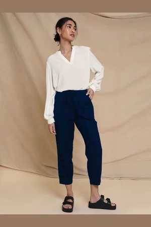 Threadbare Petite Linen Blend Tapered Trousers42