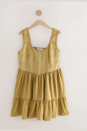 Next Broderi Korset Talje Mini 100% Bomuld Kjole46høj