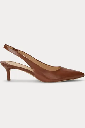 Ralph Lauren Lolah Burnished Leather Slingback Pumps