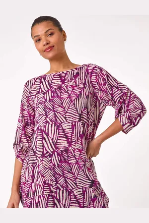 Roman Longline Print 100% Cotton Tunic Top40