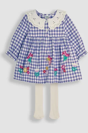 JoJo Maman Bébé Gingham Baby Dress & Tights Set1.5 - 2 år (86 - 92cm)