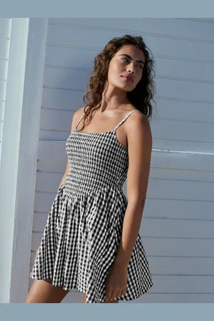 Next 100% Cotton Textured Gingham Skort Playsuit40