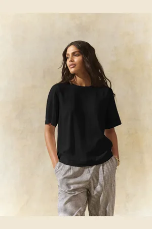 Next Kortærmet Boxy T-shirt med Hør34