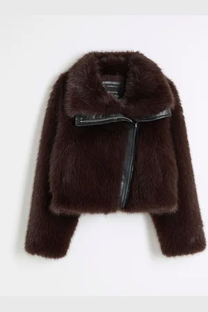 River Island Faux Fur Trim Biker Jacketsmall