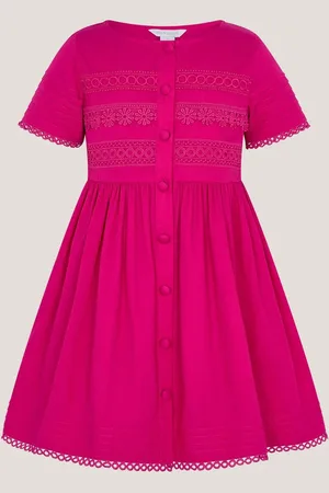 Monsoon 100% Cotton Embroidered Short Sleeve Dress12 - 13 år (152 - 158cm)