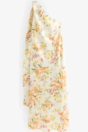 Next Brudepige Satin Maxi One Shoulder Tørklæde Neck Kjole
