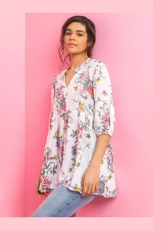 Roman Floral Print Boho Smock Top40
