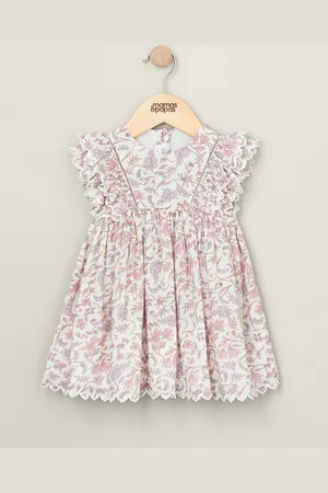 Mamas & Papas Pink 100% Cotton Frill Floral Print Dress9298cm