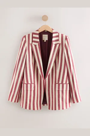 Next Striped Blazer with Linen
