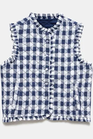 mint&berry Gingham Quilted Giletxlarge