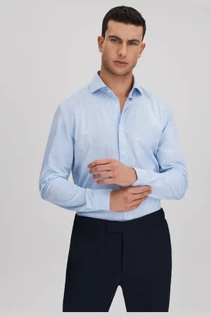 Reiss Archie Striped Cutaway Collar ShirtXS