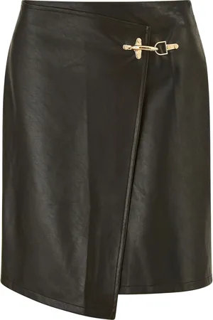 Yumi Faux Læder Wrap Mini Nederdele44